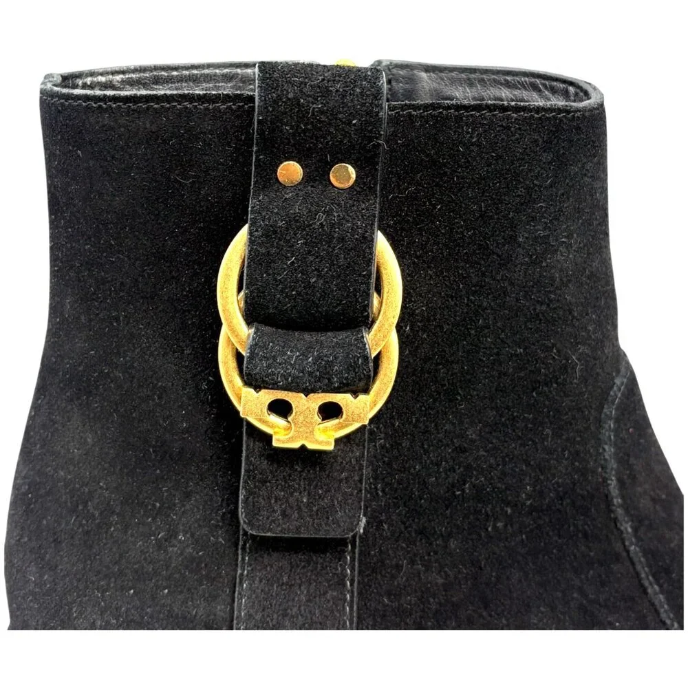 Tory Burch Marsden Black Suede‎ Heeled Ankle Boots